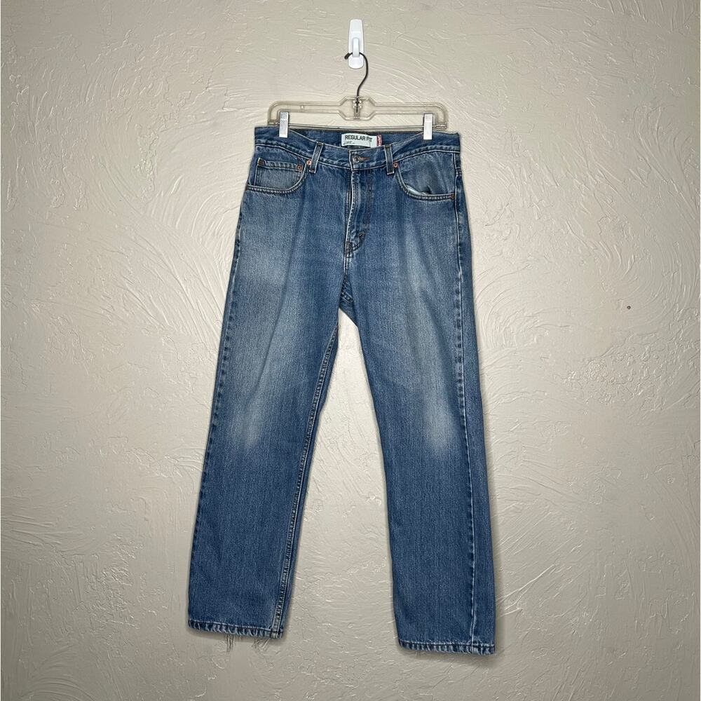 Levis 505 Mens 33x30 Blue Regular Fit Straight Leg Denim Jeans